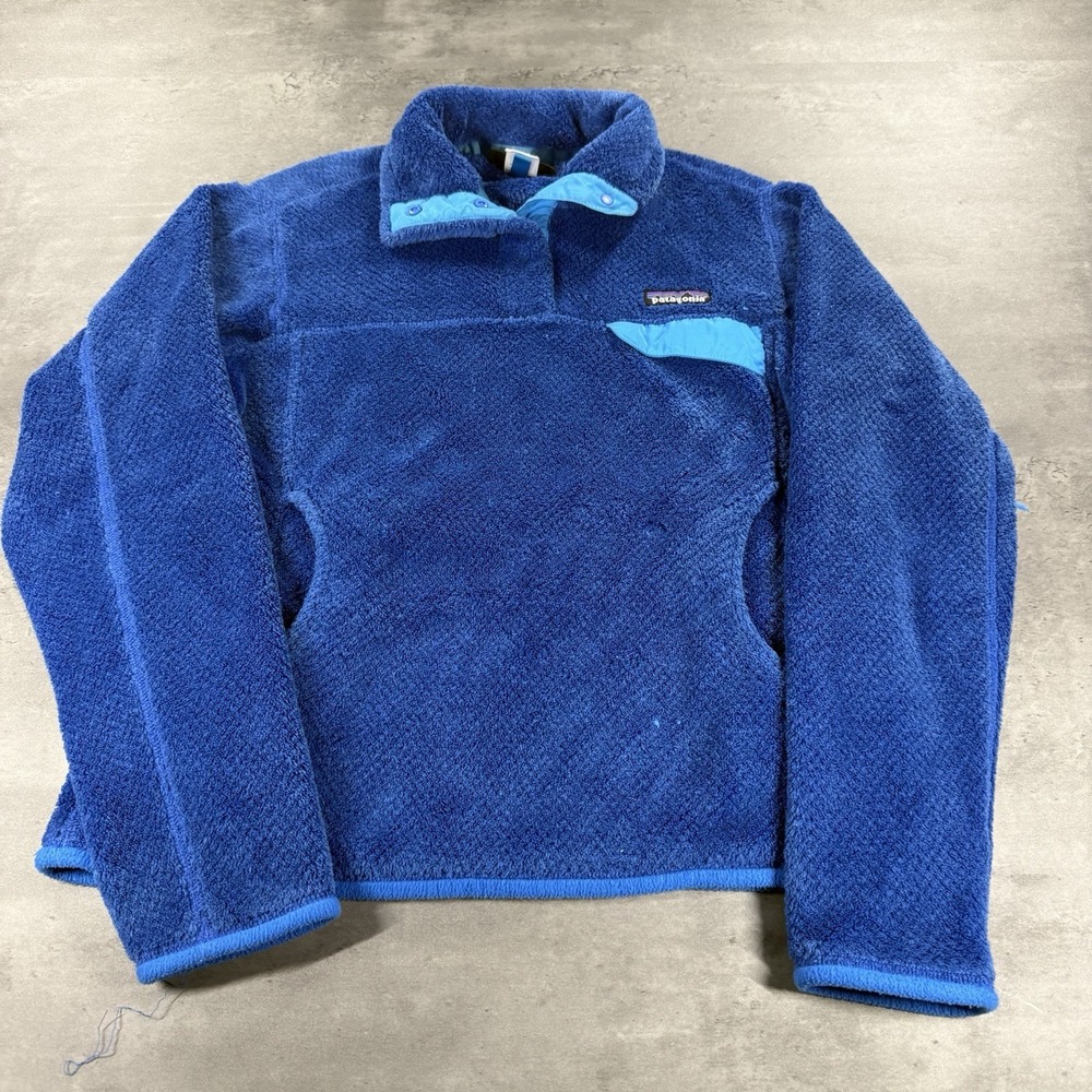 Patagonia Re Tool Snap T Women Small Blue Fleece Sweatshirt Jacket Vintage